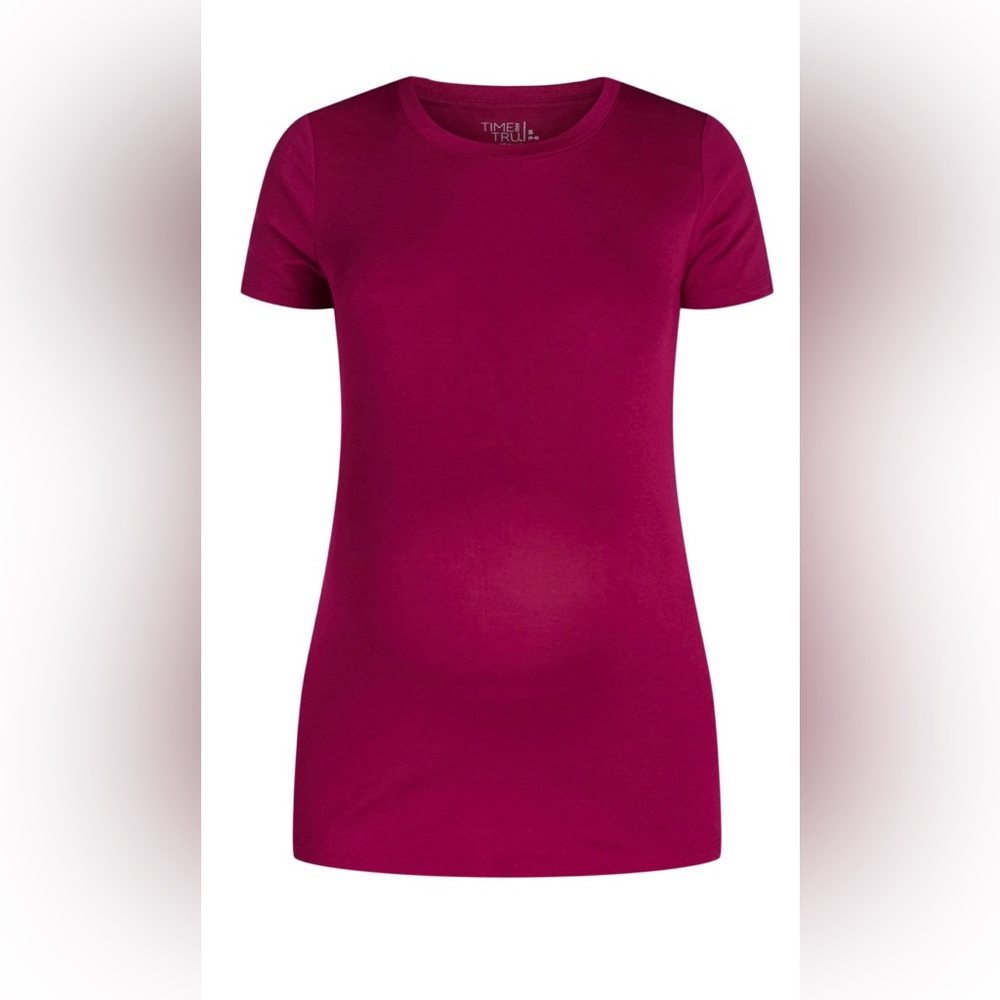 🔴 3/$12 Time and Tru Women’s Non-Shirred Magenta Maternity Top! NWT! Size Small - Picture 3 of 9